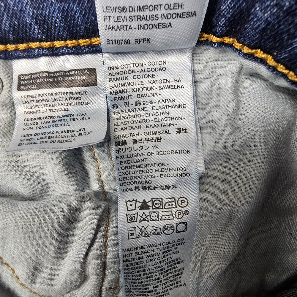 Levi's 505 Regular Fit Jeans Mens 40x27 Blue Medium Wash Straight Leg Stretch - Picture 5 of 10